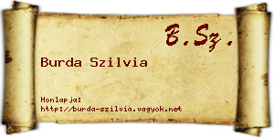 Burda Szilvia névjegykártya