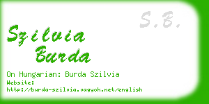 szilvia burda business card